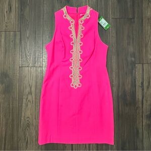 Lilly Pulitzer Pink Gold Embellished Alexa Shift Dress size 10